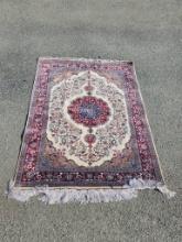 Handwoven Persian-Style Rug with Floral Medallion, 70 x 45.5