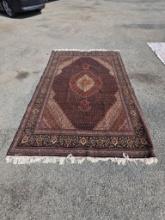Handwoven Rug with Ornate Border Design, 119 x 77