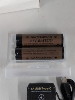 Battery Charger with 2 NCR3400MAH 3.7V Batteries Included