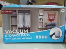 Vacuum Storage Bag Set With Electric Air Pump, 12-Piece Combo