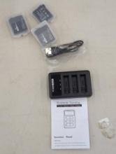Battery Charger Set with Cable, Batteries, and Instruction Manual