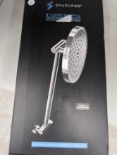 SparkPod 8-Inch Luxury Rainfall Shower Head with Adjustable Arm