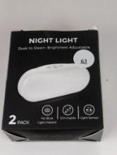 Night Light 2-Pack with Adjustable Brightness and Dusk-to-Dawn Sensor