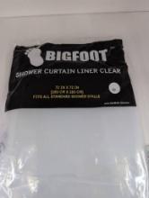 Bigfoot Shower Curtain Liner Clear, 72 x 72 Inches