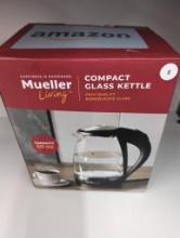 Mueller Living Compact Glass Kettle, 50 Oz, Open Box