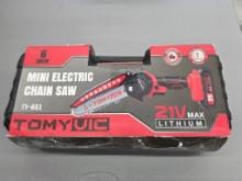 Tomyvic 6-Inch Mini Electric Chain Saw 21V Lithium with Case