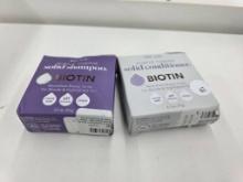 Purple Toning Solid Shampoo and Conditioner Bars with Biotin