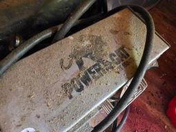 PowerCraft Equipment, Cables, Gas Cans, and Miscellaneous Contents Under Table