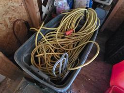 PowerCraft Equipment, Cables, Gas Cans, and Miscellaneous Contents Under Table