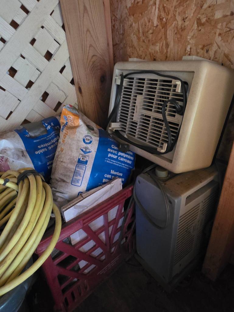 PowerCraft Equipment, Cables, Gas Cans, and Miscellaneous Contents Under Table