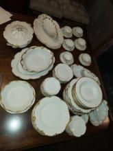 79-Piece Haviland & Co. Limoges Porcelain Dining Dish Set with Gold Accents ()