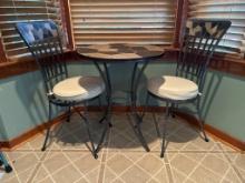 Mosaic Bistro Table and Two Matching Chairs