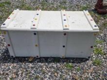 White Wooden Chest with Multicolored Accents