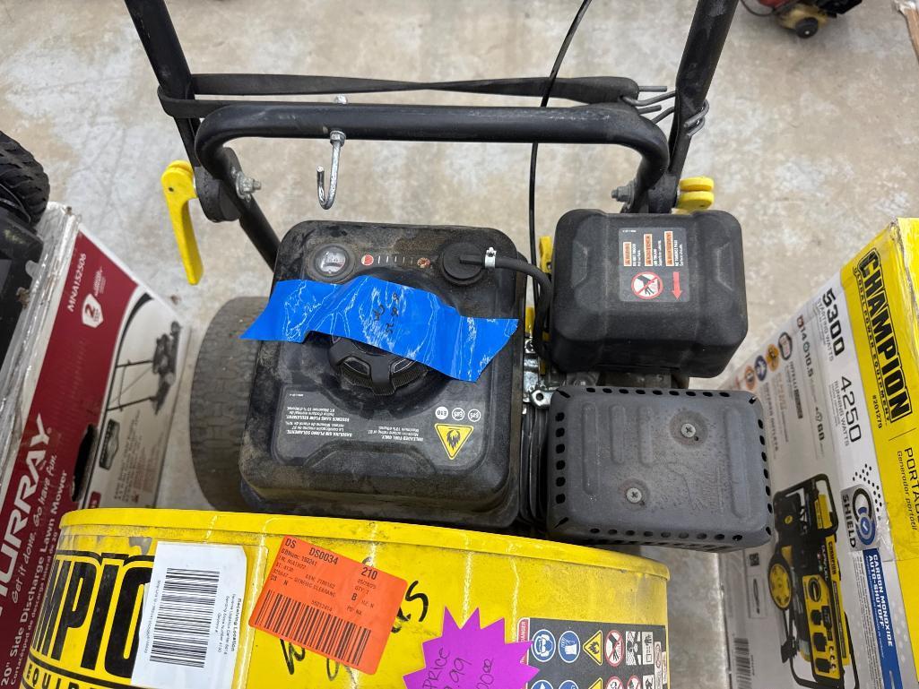 Open Box Champion 224cc OHV Walk-Behind Leaf Blower with 1300 CFM our price $299.99