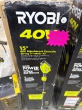 Ryobi 15-Inch 40V Attachment Capable String Trimmer Kit, Open Box our price $99.99