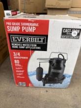 Everbilt Pro Grade Submersible Sump Pump, 3/4 HP, Open Box