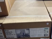 Open Box Plywood Cabinetry White Cabinet & Pole Set, Adjustable 58  76