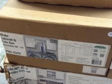Open Box Mills Pride White Cabinet & Pole Set, Adjustable 5876 Inches
