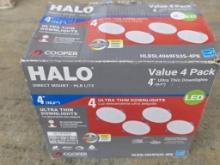 Open Box Halo LED 4-Inch Ultra Thin Downlights Value 4-Pack
