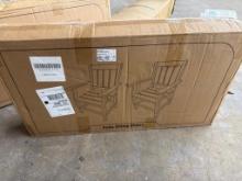 Open Box Gray Patio Dining Chairs in Original Packaging