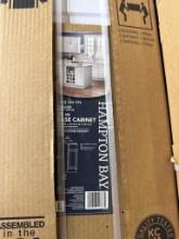 Open Box Hampton Bay 12-Inch Shaker Satin White Base Cabinet KB12-SSW