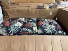 Open Box Arden 20 in. x 18 in. Outdoor Plush Modern Tufted Rocking Chair Cushion, Simone Black