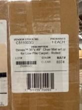 Dimex 36 in. x 48 in. Clear Office Chair Mat with Lip for Low Pile Carpet  Open Box