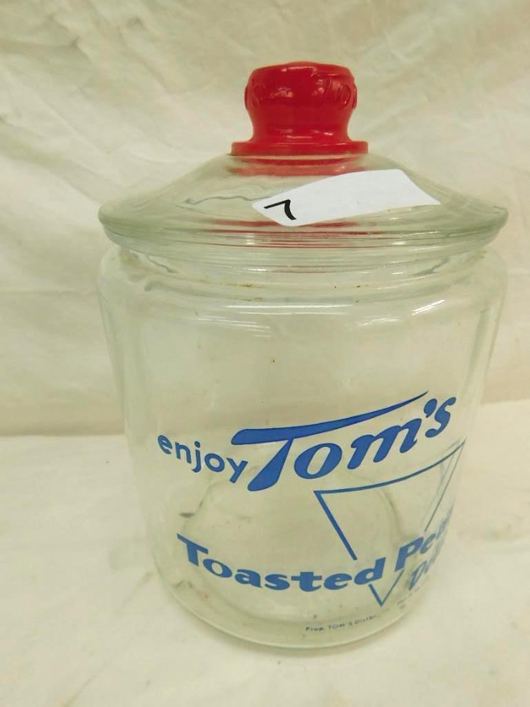 Vintage Toms Toasted Peanut Jar with Original Lid