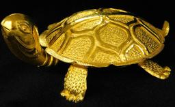 24K Gold Turtle Figure - 1.5" x 3" x 2" - Original Box - 37.47 Grams