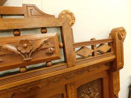 Walnut Victorian Carved Double Bed