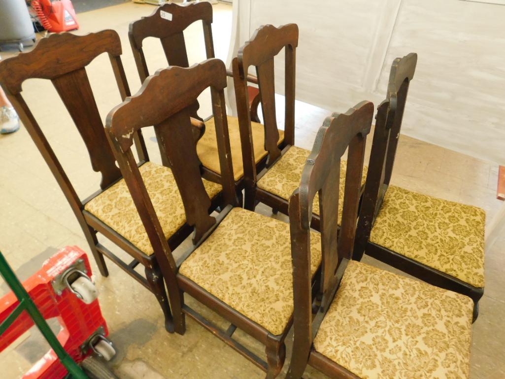 6 T Back Chairs - 1 Arm 5 Sides - One Money