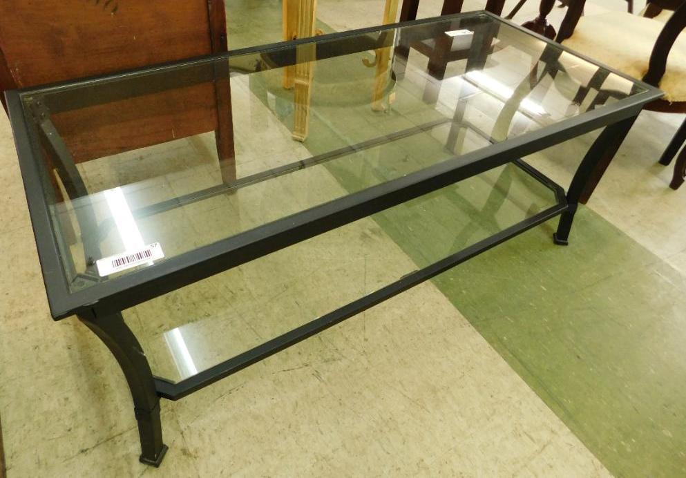 Metal Glass Top Coffee Table