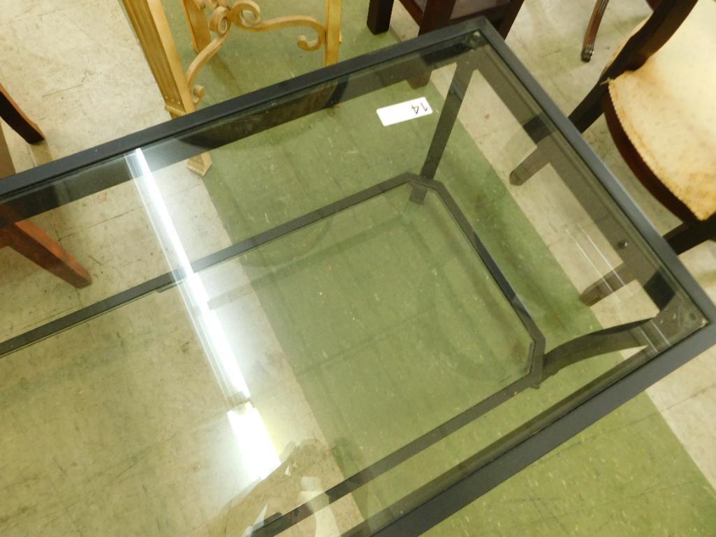 Metal Glass Top Coffee Table