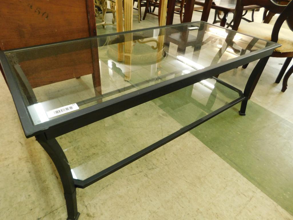 Metal Glass Top Coffee Table