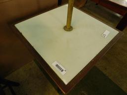 Marble Top Lamp Table - Cast Iron Base