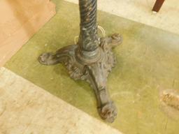 Marble Top Lamp Table - Cast Iron Base