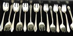 Silver Plated Specialty Forks - 8 and 6 Pieces - 14 Total