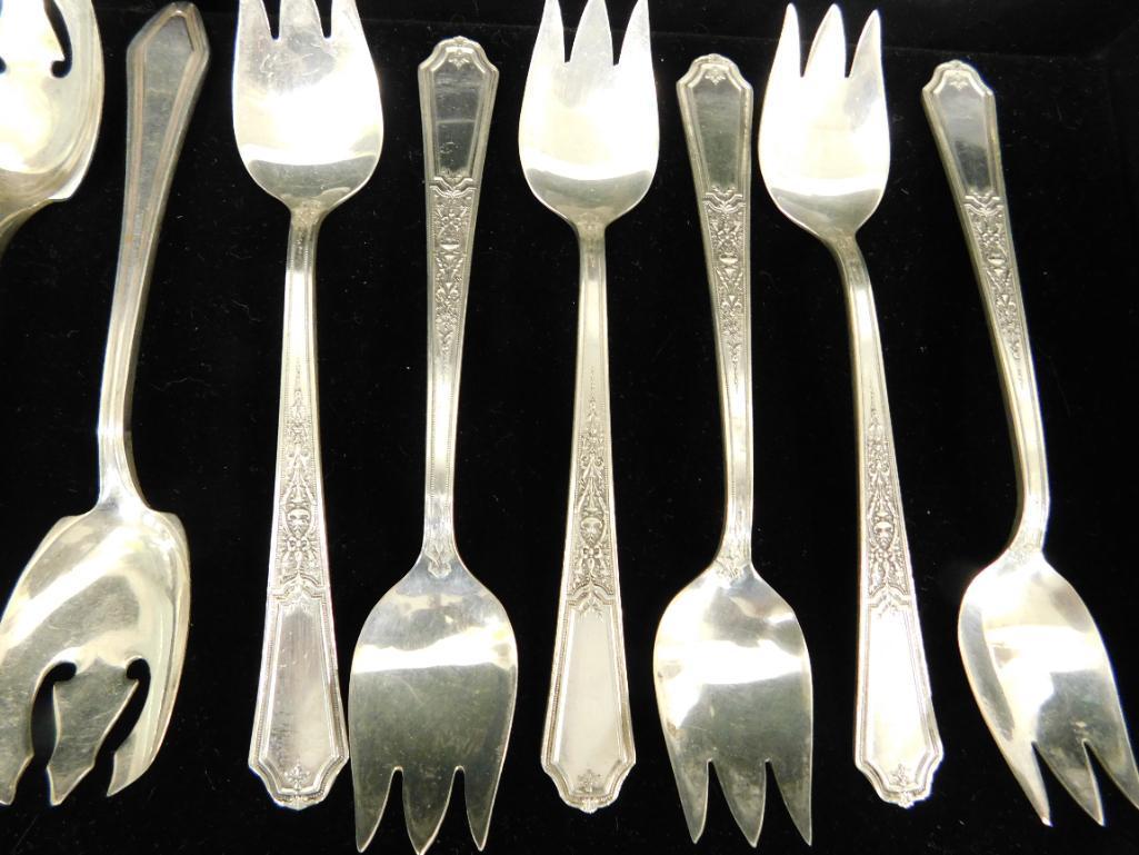 Silver Plated Specialty Forks - 8 and 6 Pieces - 14 Total