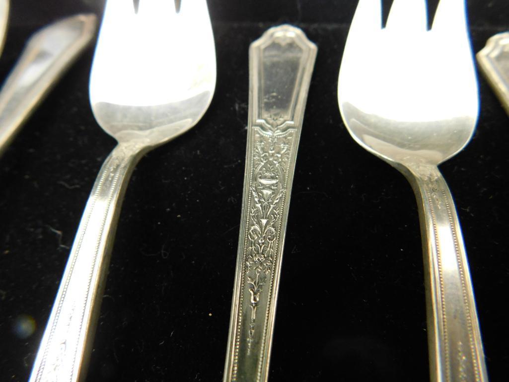 Silver Plated Specialty Forks - 8 and 6 Pieces - 14 Total