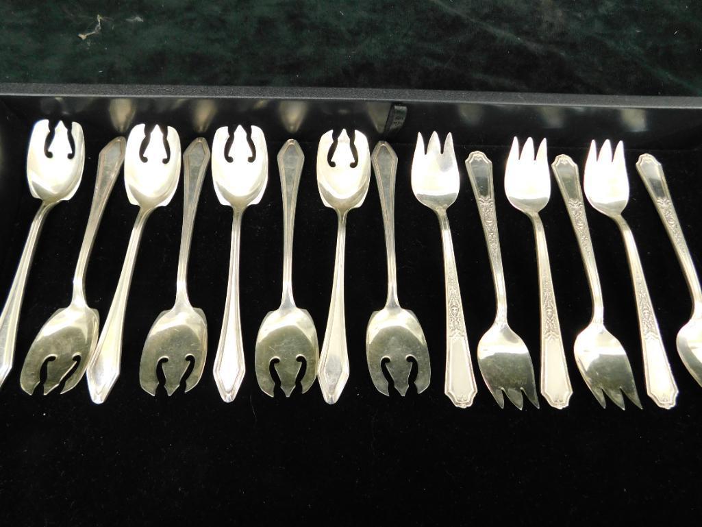 Silver Plated Specialty Forks - 8 and 6 Pieces - 14 Total