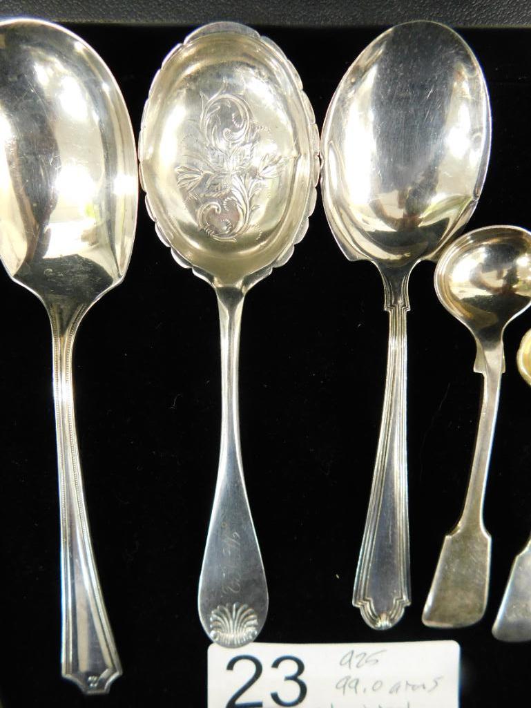 Sterling Silver - 6 Misc Spoons Plus 1 Weighted - 99.0 Grams Plus Weighted