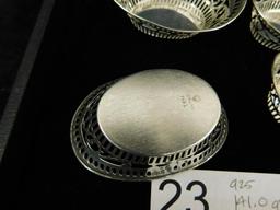 Sterling Silver - 12 Sugar / Candy Baskets - Each 1" x 3" x 2" - 141.0 Grams