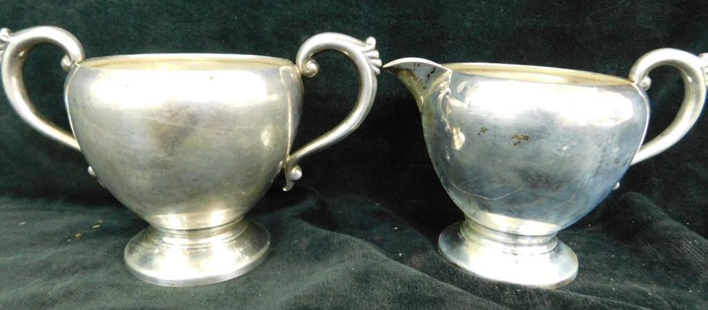 Sterling Silver - Solid Creamer and Sugar - 158.0 Grams