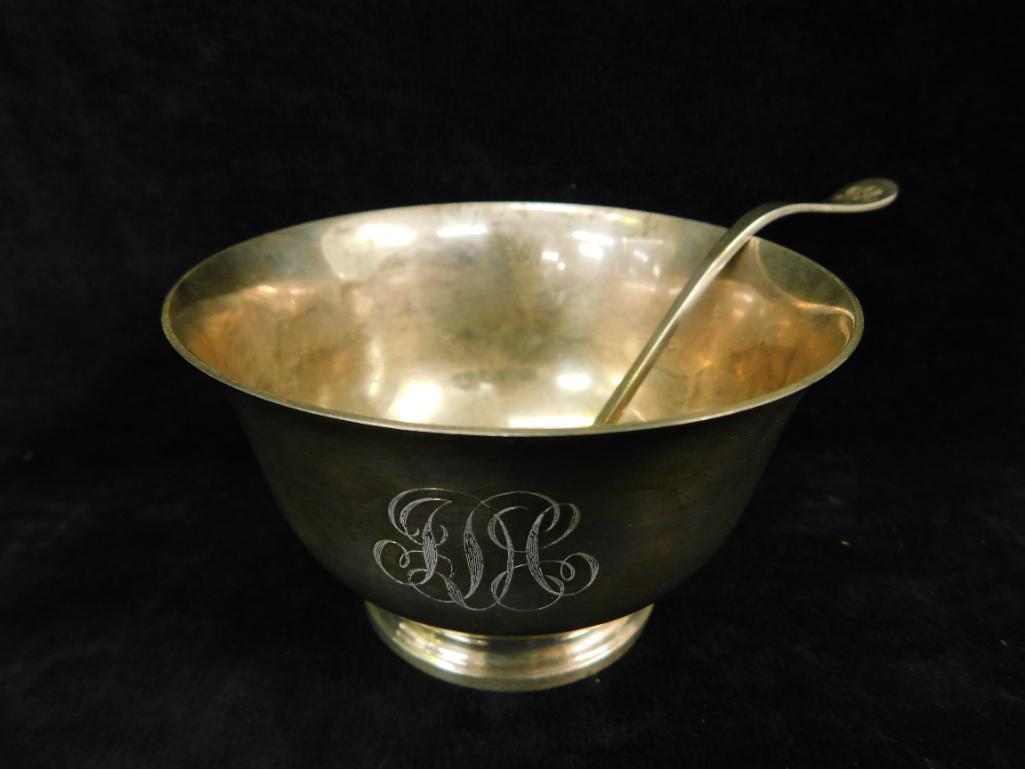 Sterling Silver - Small Bowl with Ladle - 129.0 Grams