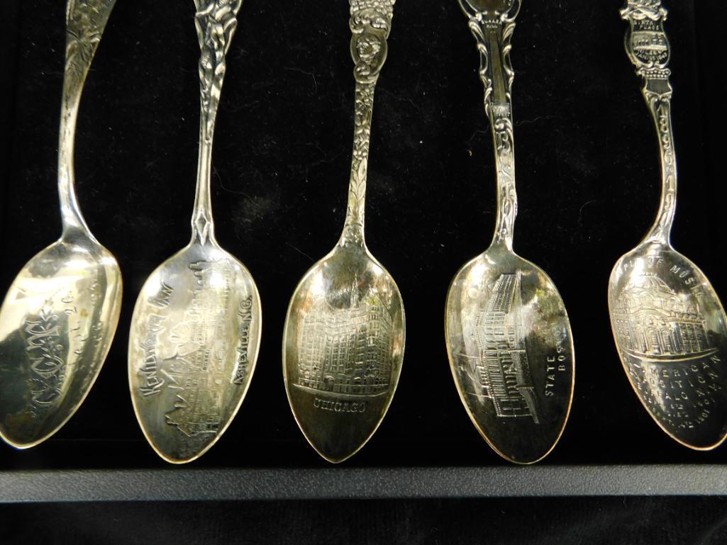 Sterling Silver - 5 Collectors Spoons - 110.0 Grams