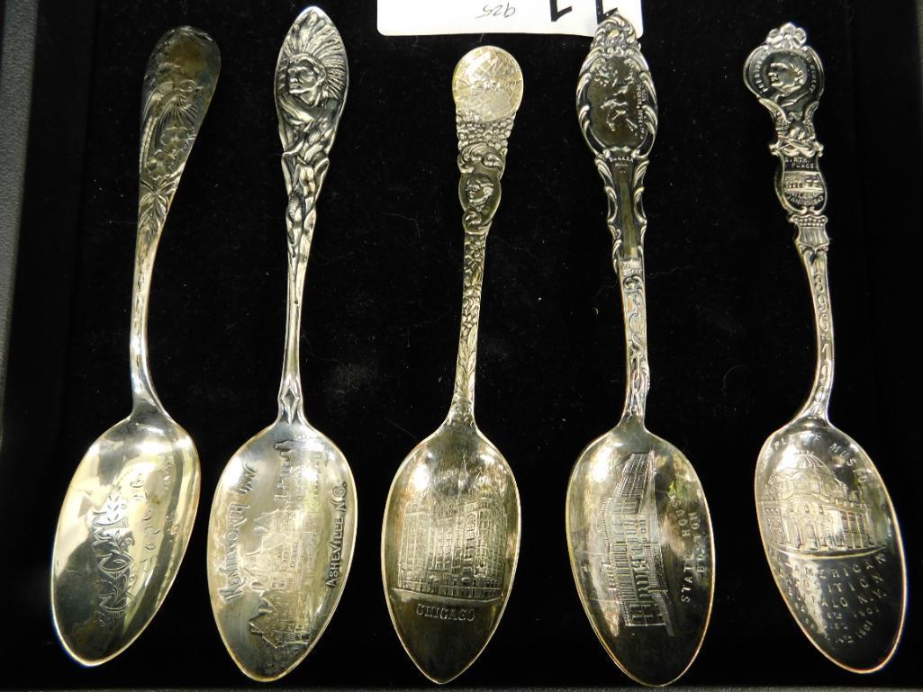 Sterling Silver - 5 Collectors Spoons - 110.0 Grams