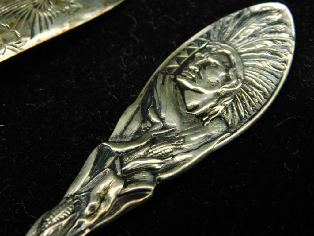 Sterling Silver - 5 Collectors Spoons - 110.0 Grams