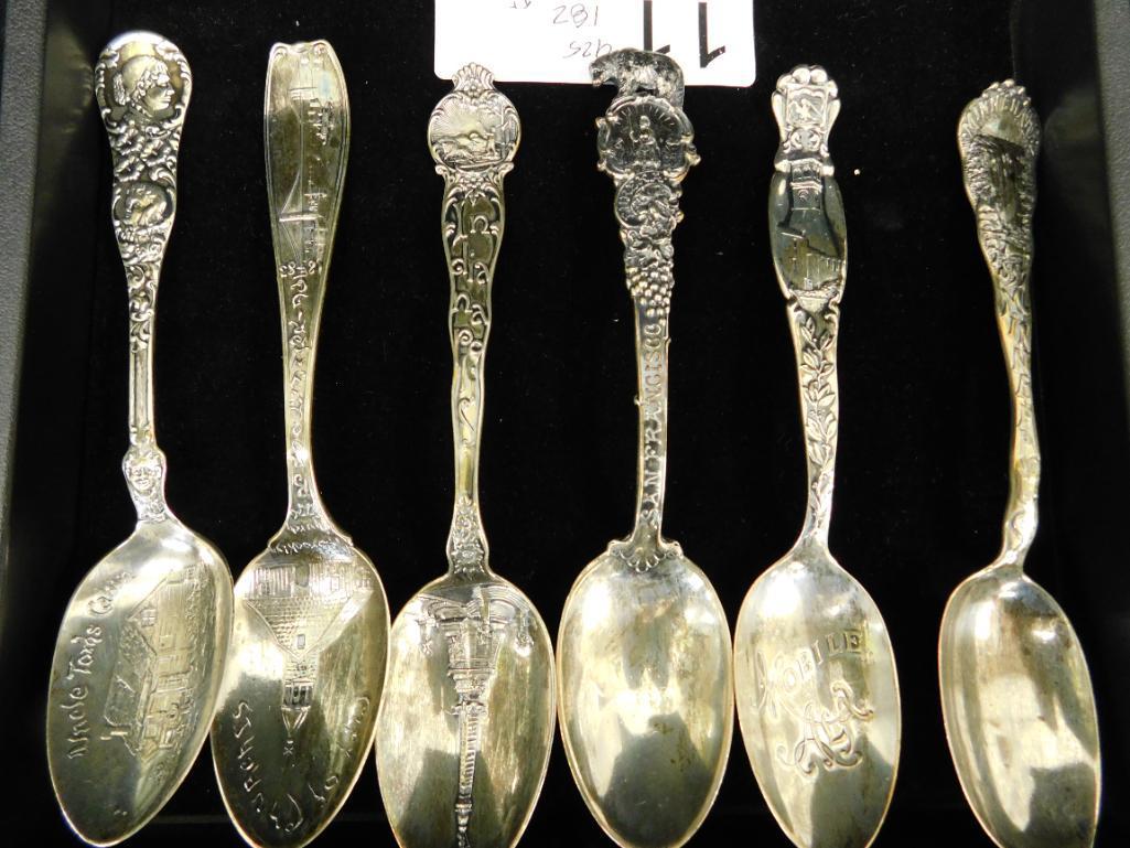 Sterling Silver - 6 Collectors Spoons - 182.0 Grams