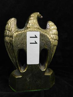 Gold Tone White Metal Eagle Bookends - Each 7.5" x 6"x 3"