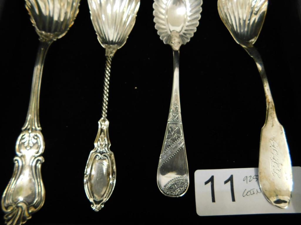 Sterling Silver - 4 Clamshell Bowl Spoons - 925-79.0 Grams - 900-19.0 Grams